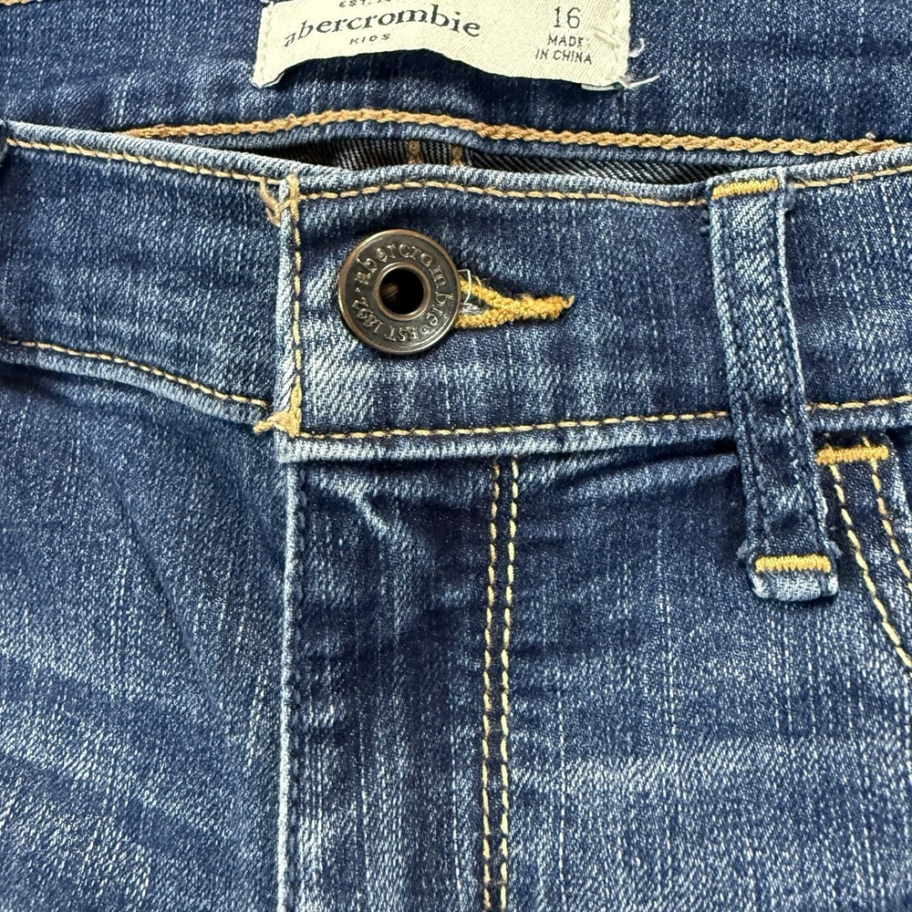 Abercrombie Kids Jeans Girls Size 16 Blue Skinny Stretch Denim - Picture 5 of 12